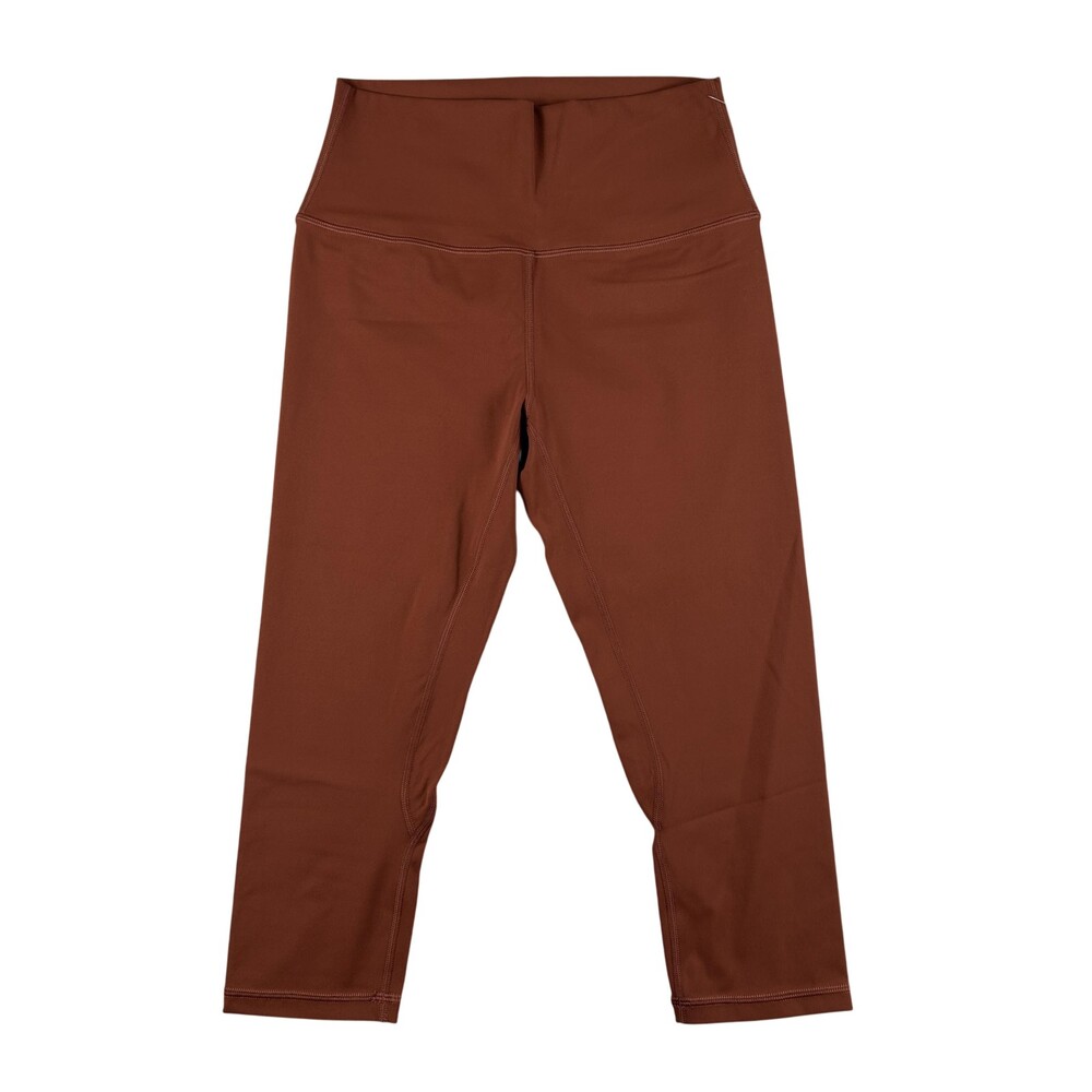 Savvi Leggings Womens Medium SSKIN Capri High Rise Brown Stretch Athletic Yoga